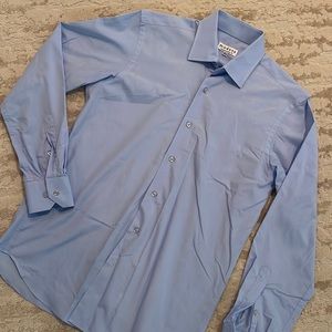 Modena contemporary fit classic blue dress shirt in 15.5/34/35